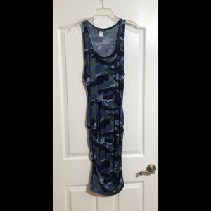 Venus Blue Camo midi dress
